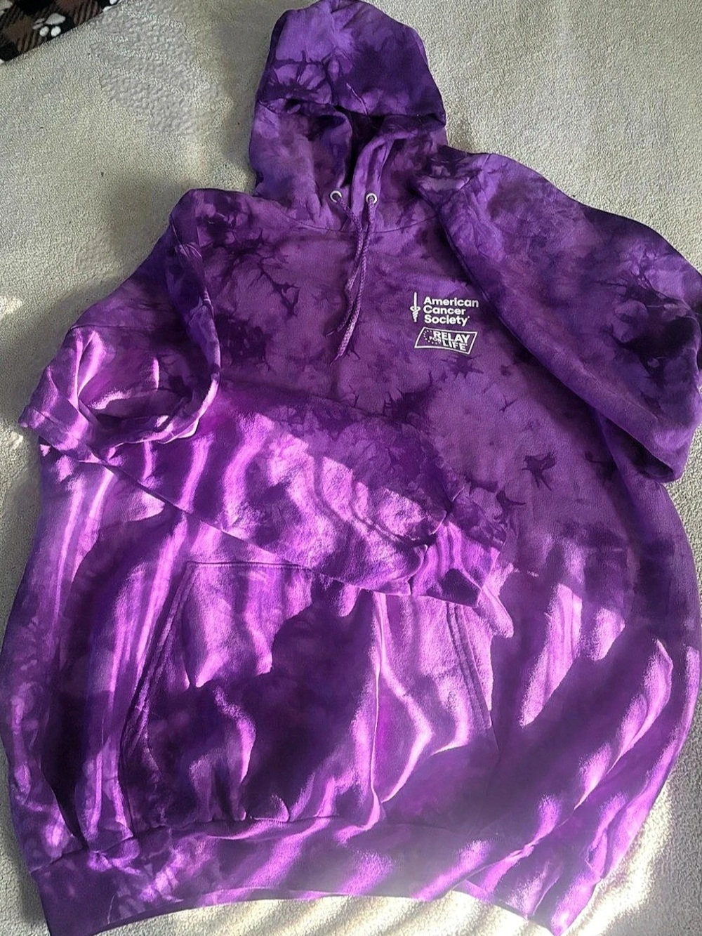 Port & Company Tie-Dye Pullover Hoodie Purple XL